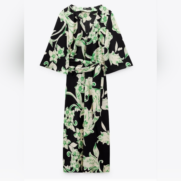 NWT Zara Floral Printed Wrap Dress - 3002/198 - Picture 4 of 16